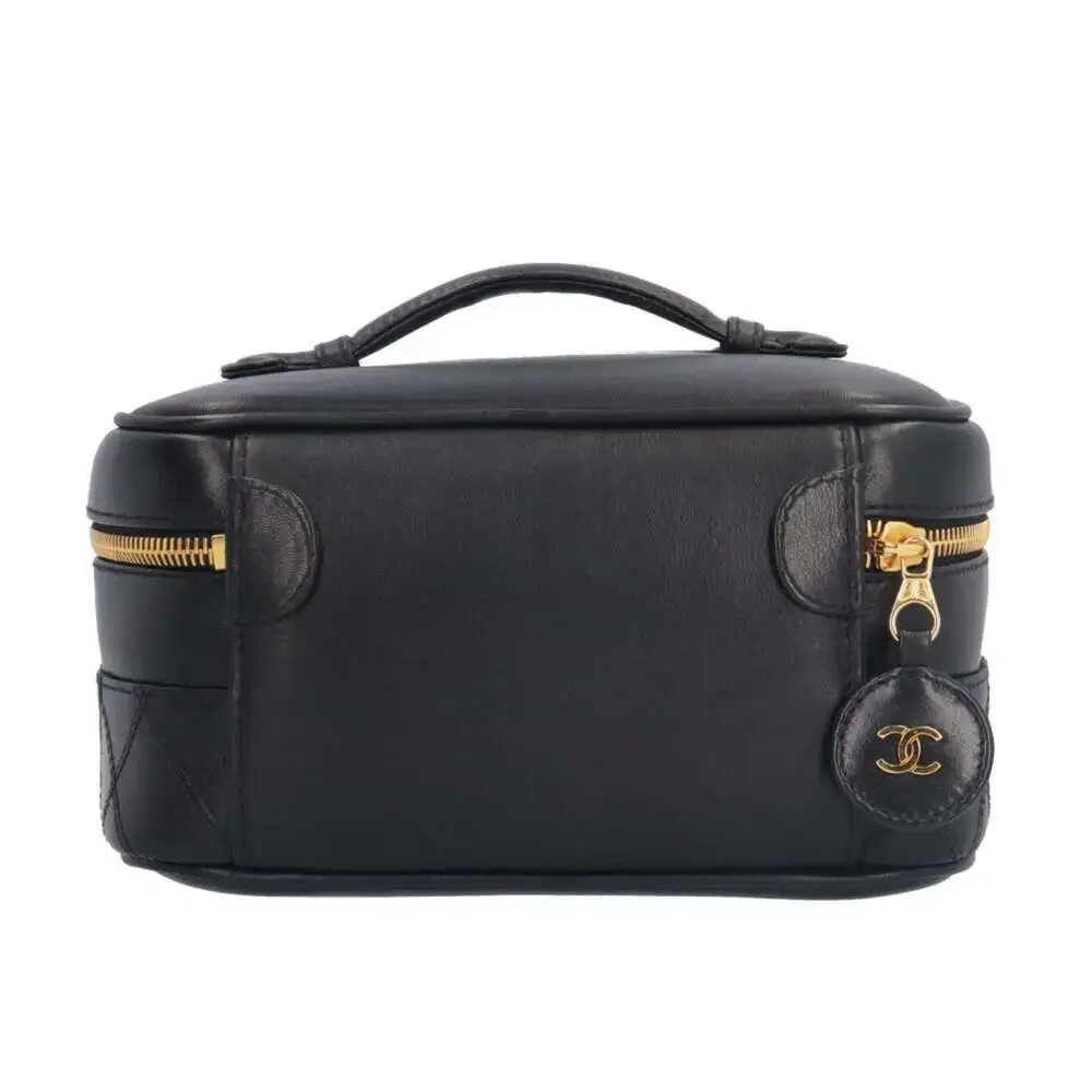 CHANEL Black Leather Vanity Bag
